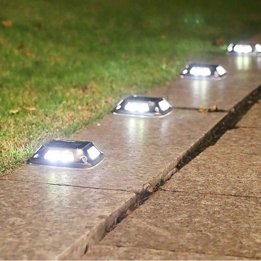 4-Pack Solar Grondlampen 8 LED – Waterdichte Tuinverlichting voor Oprit & Pad