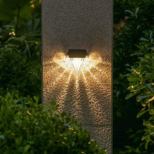 2x Solar Wandlamp Buiten – Diamond Design LED Sfeerverlichting