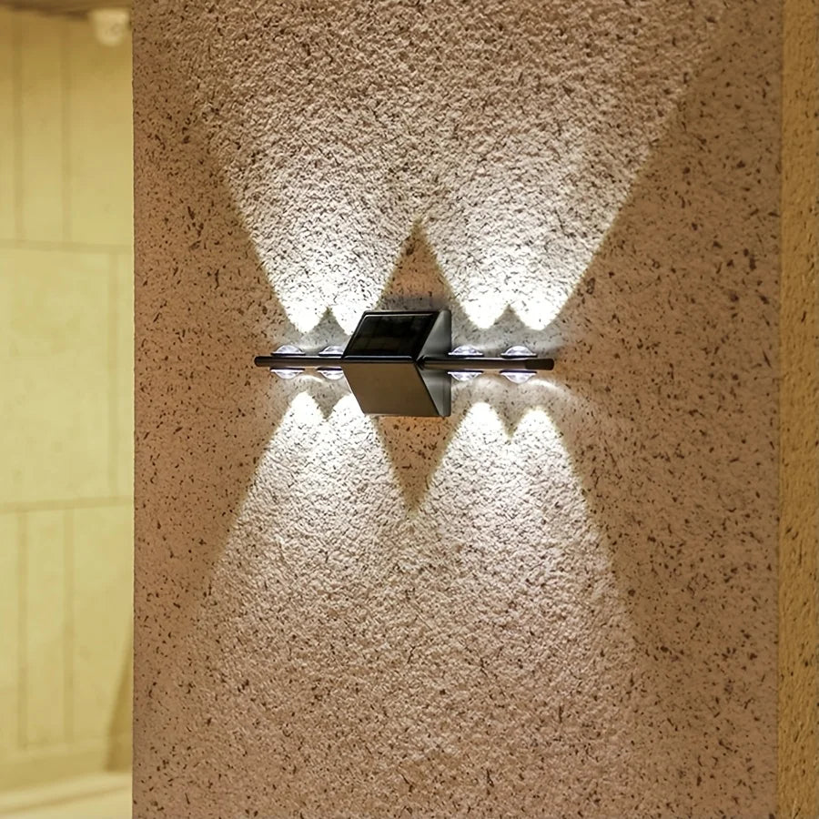 Solar Wandlampen Buiten – 8 LED Up & Down Verlichting voor Tuin & Gevel