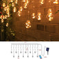 Solar Fairy Curtain Lights – 12 Bollen Buitenverlichting met Afstandsbediening