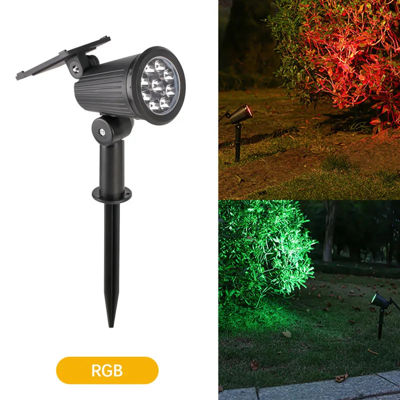 Solar Spotjes 9 LED – Verstelbare Tuinverlichting (Warm, Wit of RGB)
