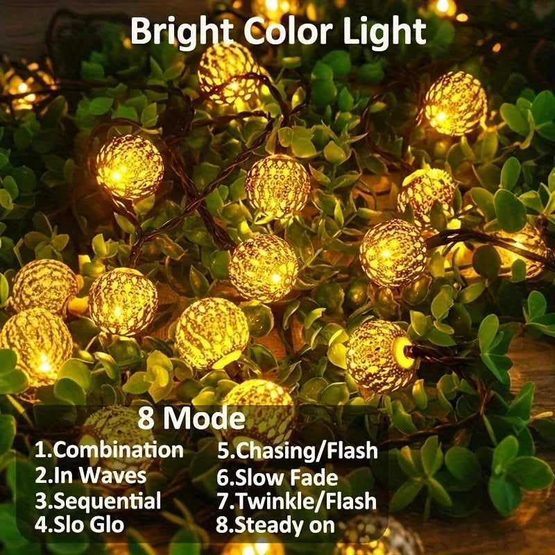 Solar Moroccan Lichtslinger 30/50 LED – Waterdichte Sfeerverlichting voor Tuin