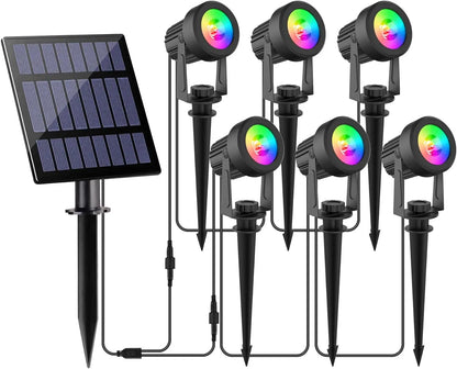 Solar LED Spotlight Buiten – 3000K / 6000K / RGB, IP65 Waterdichte Tuin- en Wandlamp