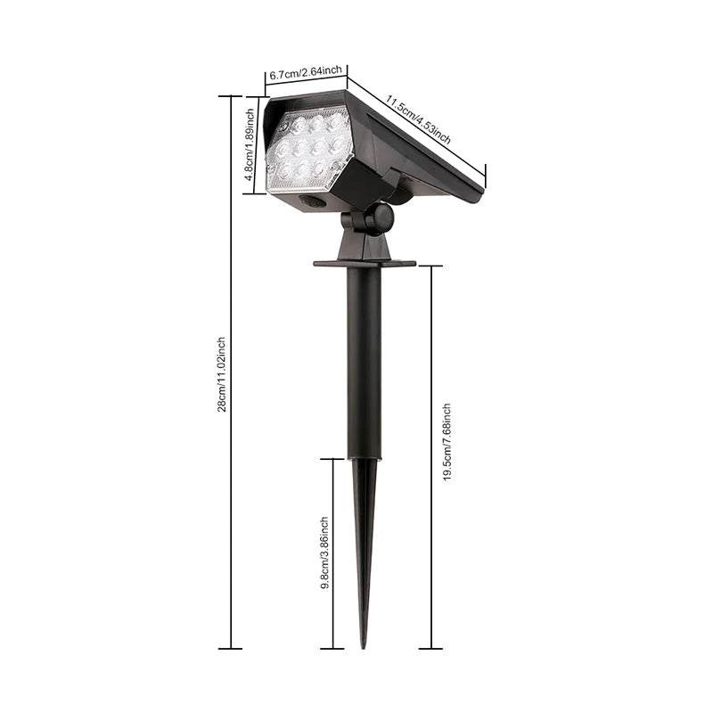 Solar Tuinspot 10 LED's – 2-in-1 Installatie (Grondpin & Wandmontage)