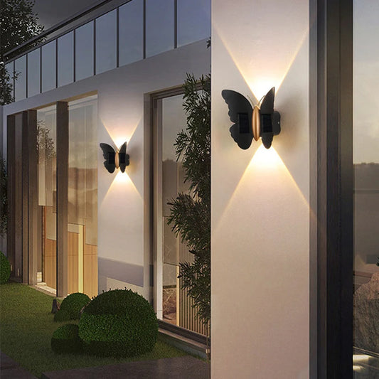 Solar Butterfly Wandlamp – Waterdichte Buitenlamp voor Schutting & Tuin