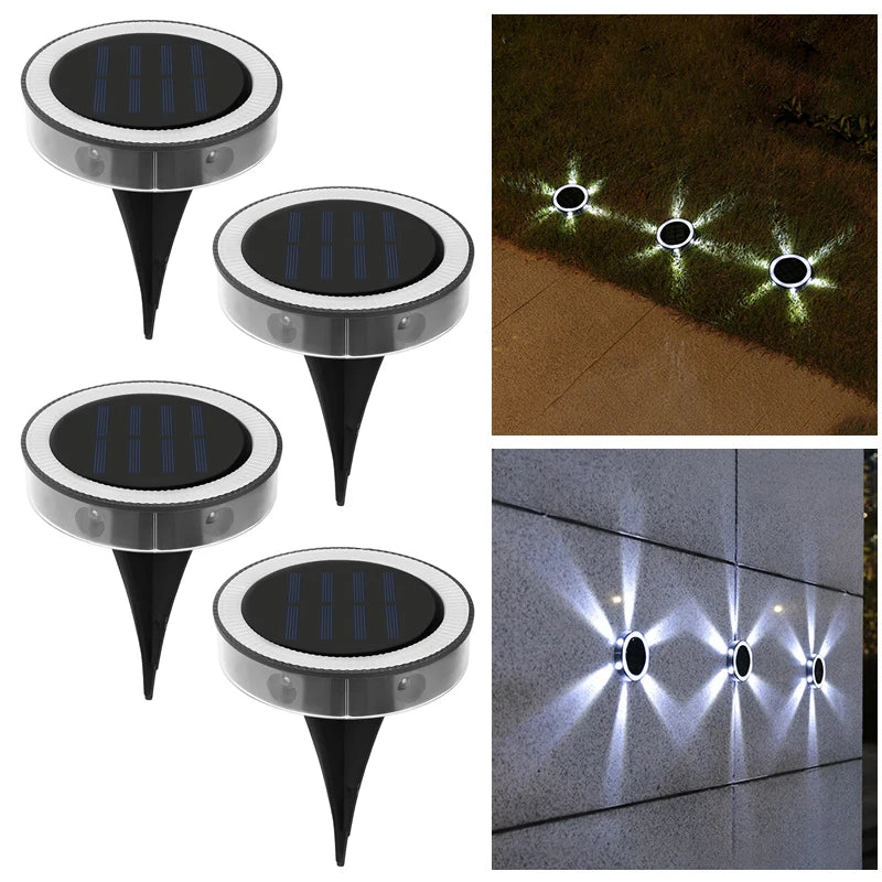 4-Pack Solar Grondlampen LED – Waterdichte Buitenverlichting voor Tuin & Pad