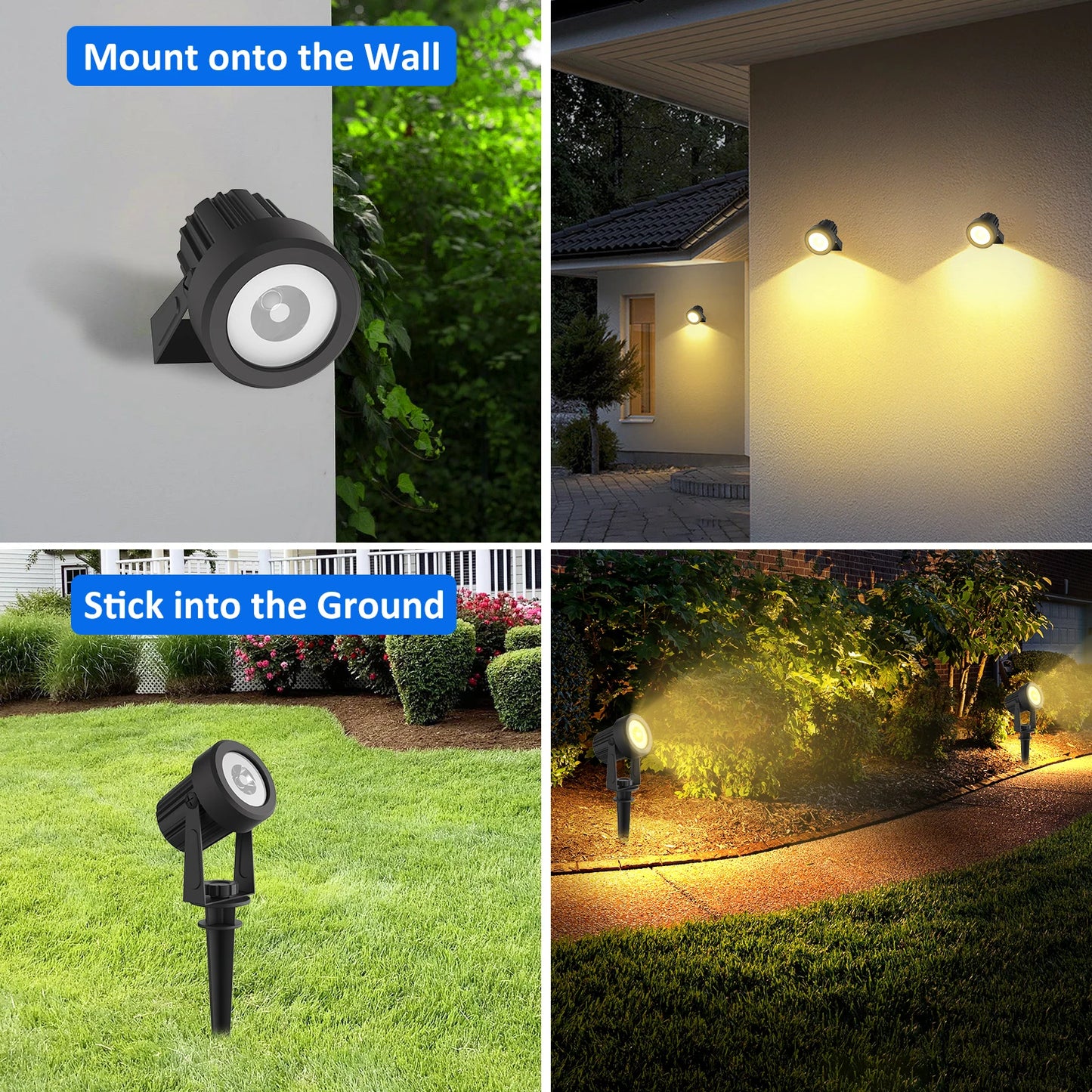 Solar LED Spotlight Buiten – 3000K / 6000K / RGB, IP65 Waterdichte Tuin- en Wandlamp