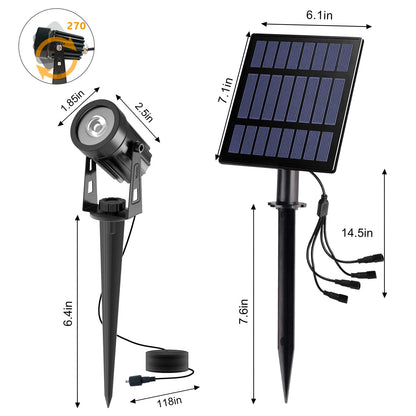 Solar LED Spotlight Buiten – 3000K / 6000K / RGB, IP65 Waterdichte Tuin- en Wandlamp