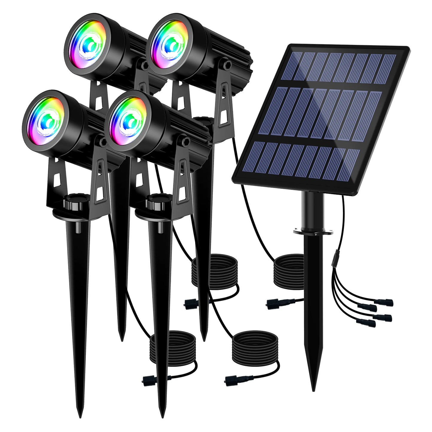 Solar LED Spotlight Buiten – 3000K / 6000K / RGB, IP65 Waterdichte Tuin- en Wandlamp