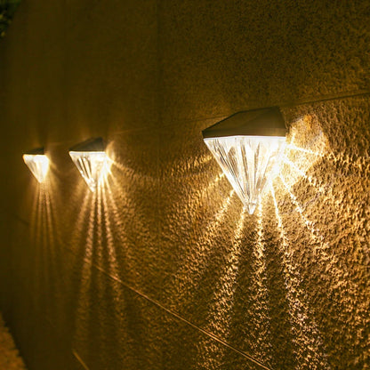 2x Solar Wandlamp Buiten – Diamond Design LED Sfeerverlichting