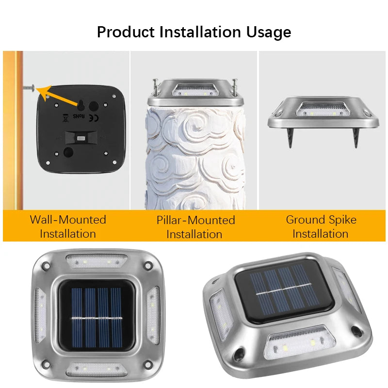 4-Pack Solar Grondlampen 8 LED – Waterdichte Tuinverlichting voor Oprit & Pad