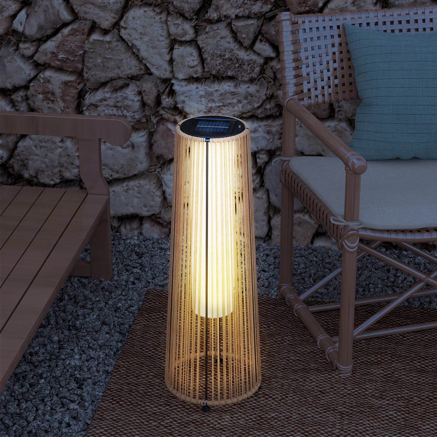 Solar Rattan Outdoor Lamp – Vloerlamp Tuinverlichting Automatisch