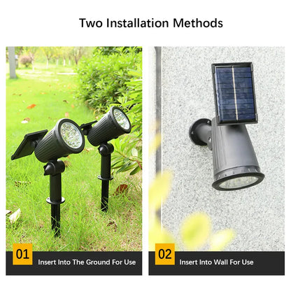 Solar Spotjes 9 LED – Verstelbare Tuinverlichting (Warm, Wit of RGB)