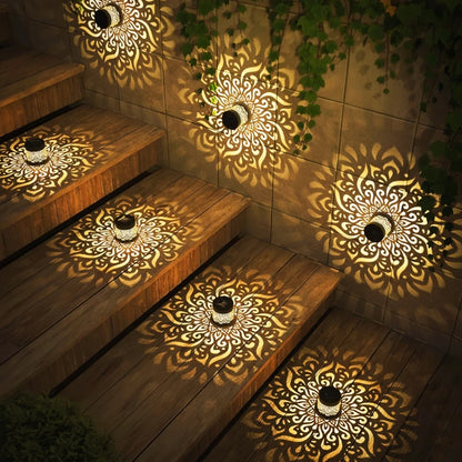 Solar Mandala Wandlamp – Decoratieve LED Buitenverlichting voor Muur & Schutting
