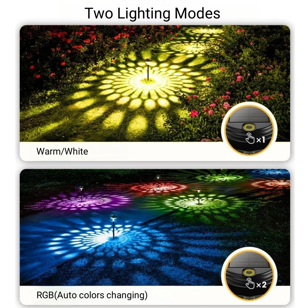 Solar Projector effect Tuinlamp – LED Padverlichting Waterdicht IP67