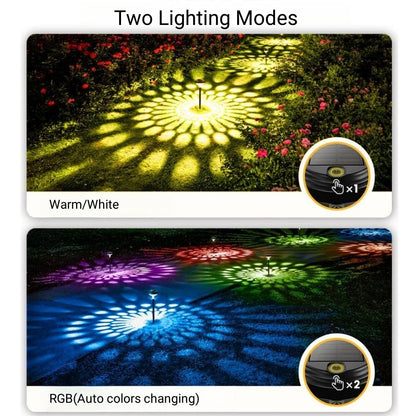 Solar Projector effect Tuinlamp – LED Padverlichting Waterdicht IP67