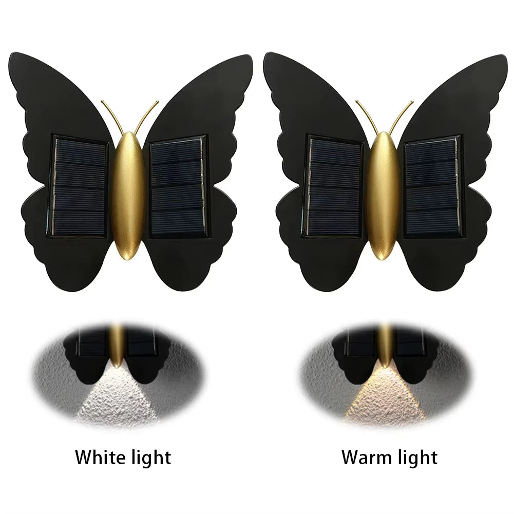Solar Butterfly Wandlamp – Waterdichte Buitenlamp voor Schutting & Tuin