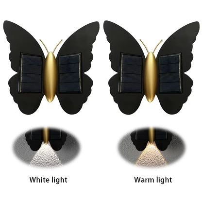 Solar Butterfly Wandlamp – Waterdichte Buitenlamp voor Schutting & Tuin