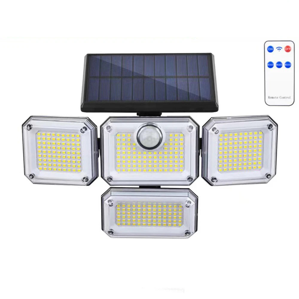 Solar Sensor veiligheids Wandlamp 333 LED – Met Geïntegreerd of Los Zonnepaneel (Flexibele Installatie)