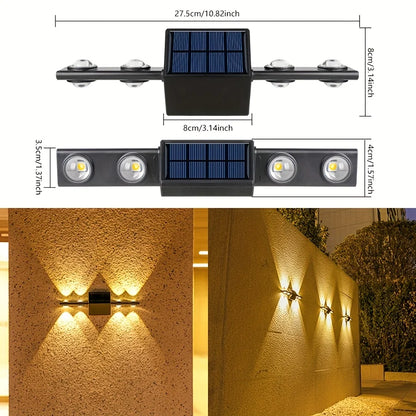 Solar Wandlampen Buiten – 8 LED Up & Down Verlichting voor Tuin & Gevel