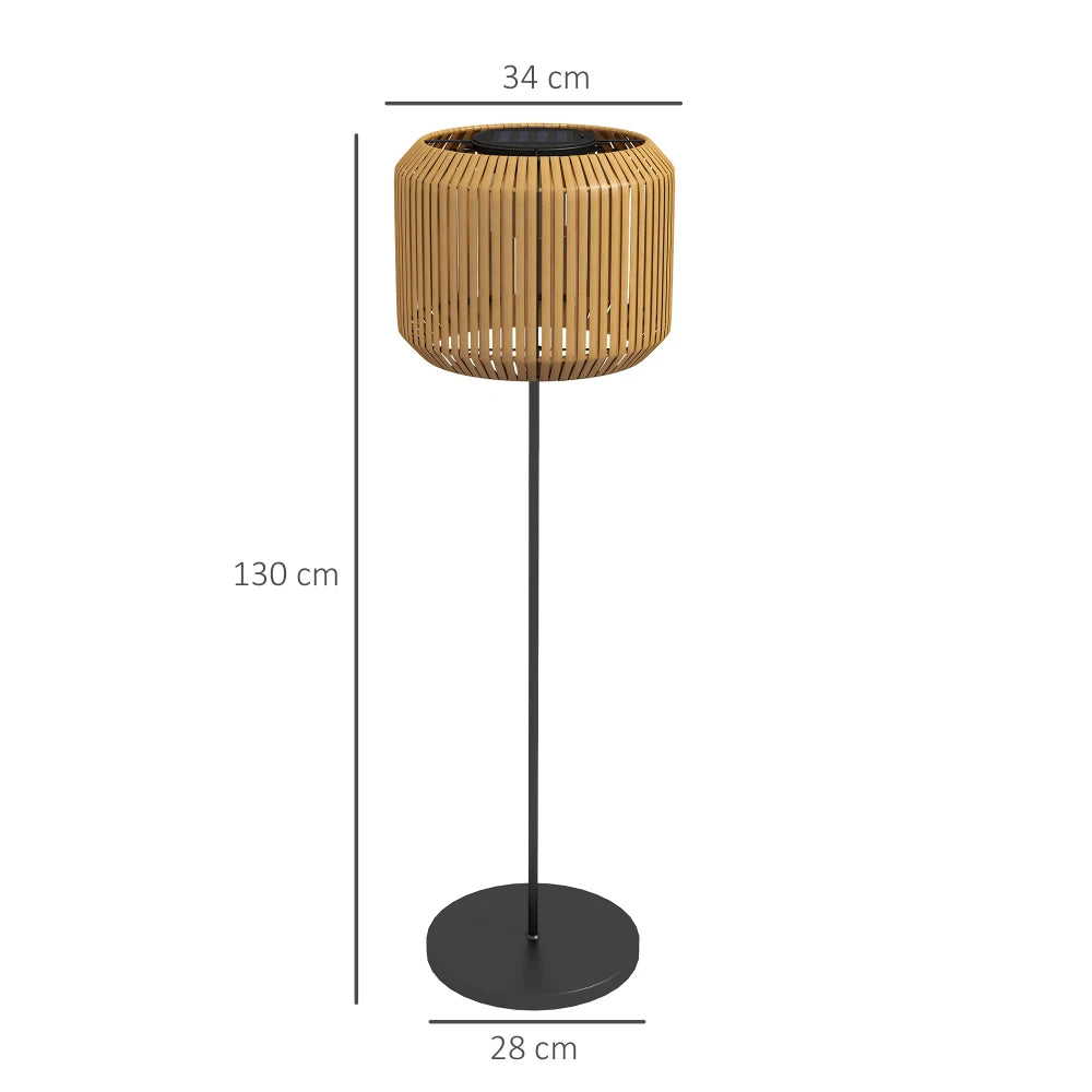 Solar Rattan Tuinlamp Buiten – LED Vloerlamp 130cm, Automatisch Aan/Uit, IP44 Weerbestendig