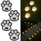 4 Stuks Kat & Hond Solar Tuinlampen –  LED Pootafdruk Verlichting