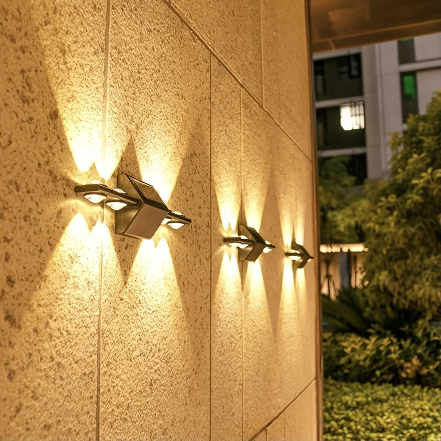 Solar Wandlampen Buiten – 8 LED Up & Down Verlichting voor Tuin & Gevel