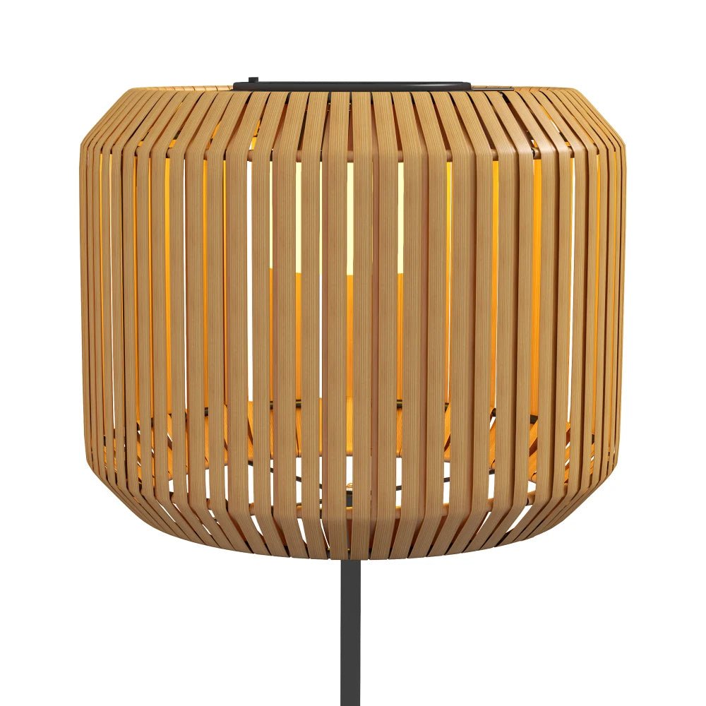 Solar Rattan Tuinlamp Buiten – LED Vloerlamp 130cm, Automatisch Aan/Uit, IP44 Weerbestendig