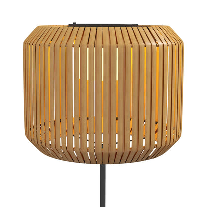 Solar Rattan Tuinlamp Buiten – LED Vloerlamp 130cm, Automatisch Aan/Uit, IP44 Weerbestendig