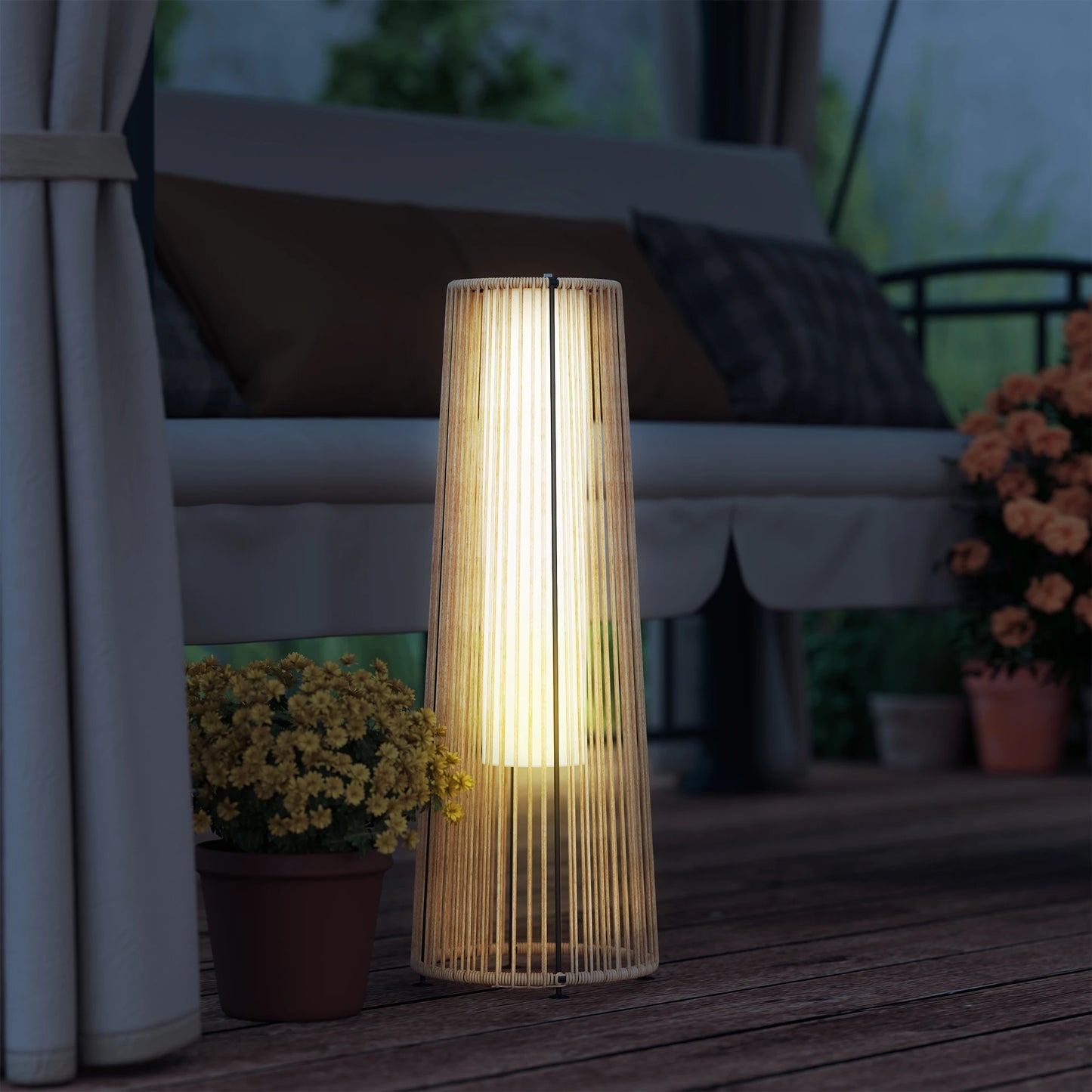 Solar Rattan Outdoor Lamp – Vloerlamp Tuinverlichting Automatisch