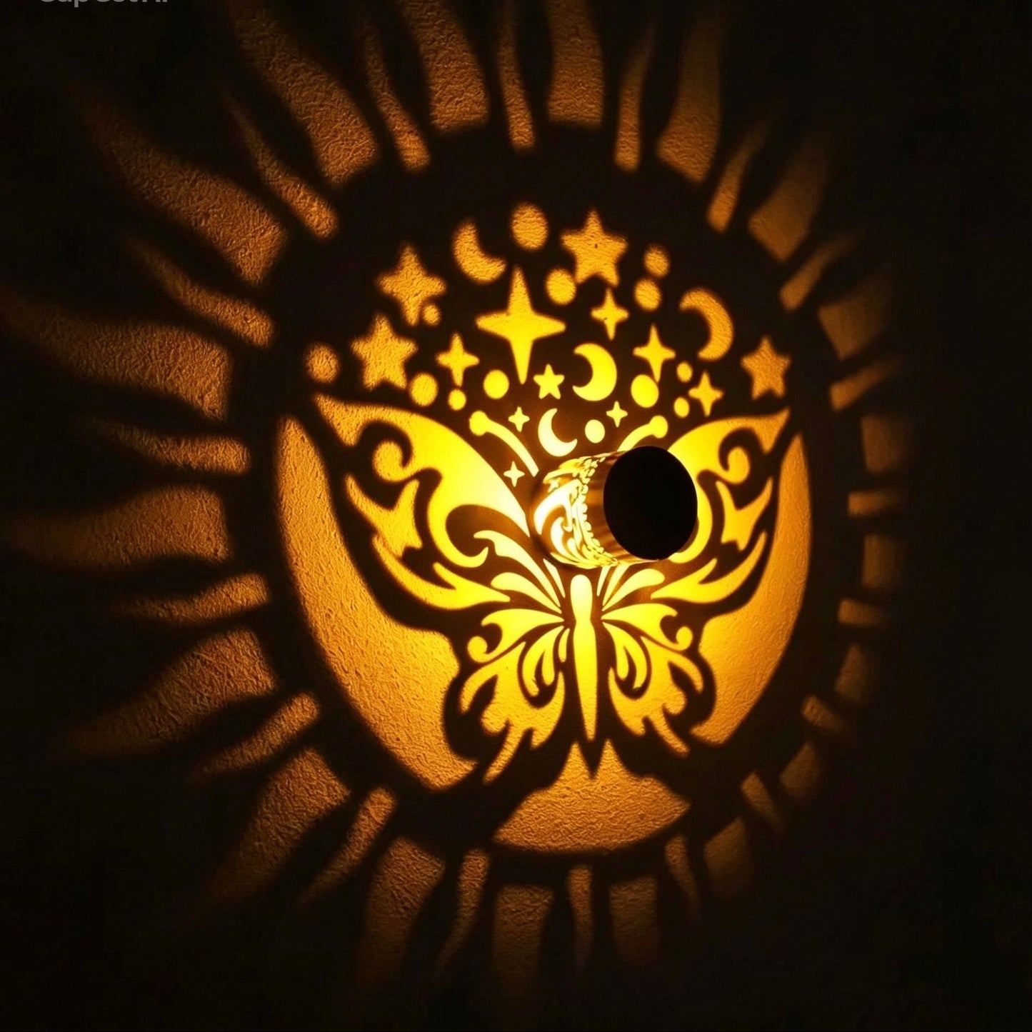 Solar Mandala Wandlamp – Decoratieve LED Buitenverlichting voor Muur & Schutting