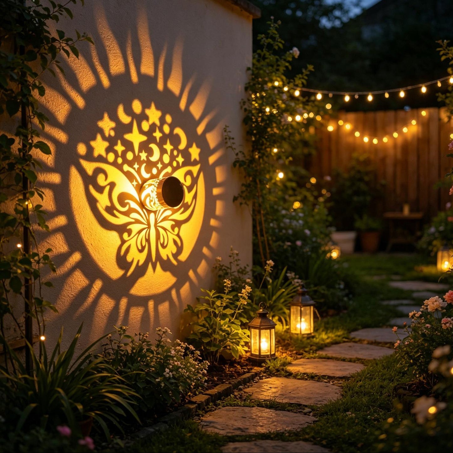 Solar Mandala Wandlamp – Decoratieve LED Buitenverlichting voor Muur & Schutting