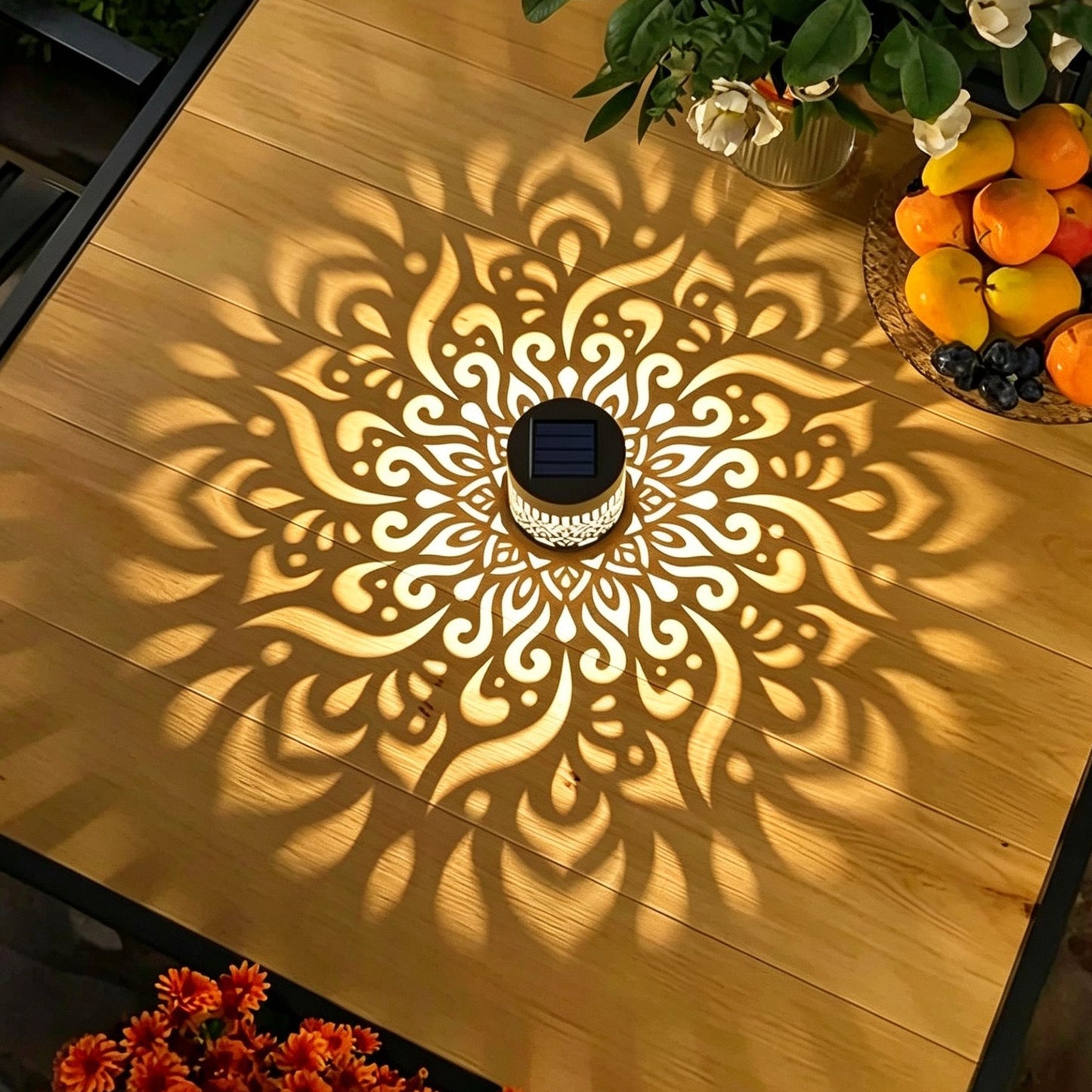 Solar Mandala Wandlamp – Decoratieve LED Buitenverlichting voor Muur & Schutting