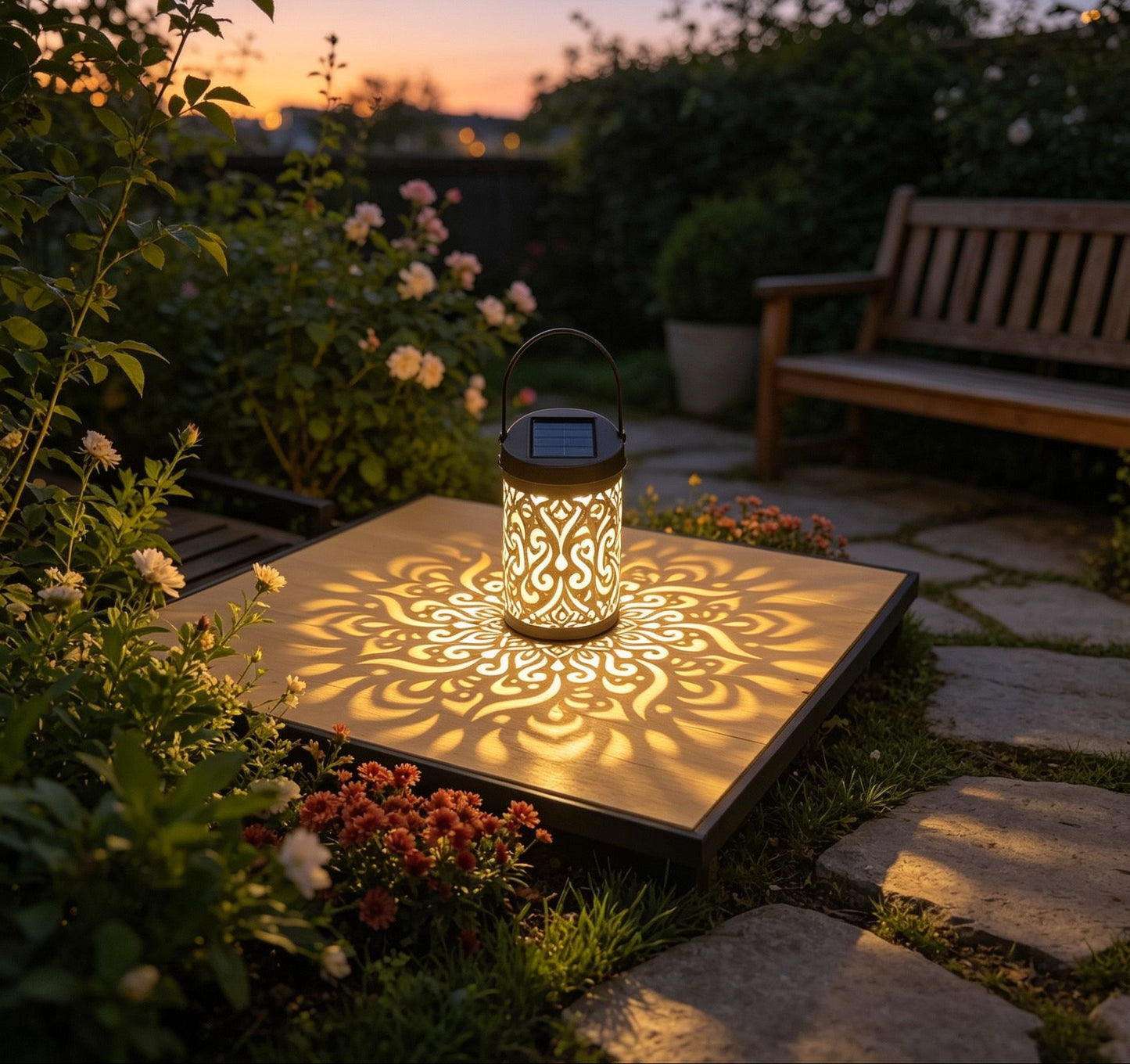 Solar Mandala Wandlamp – Decoratieve LED Buitenverlichting voor Muur & Schutting